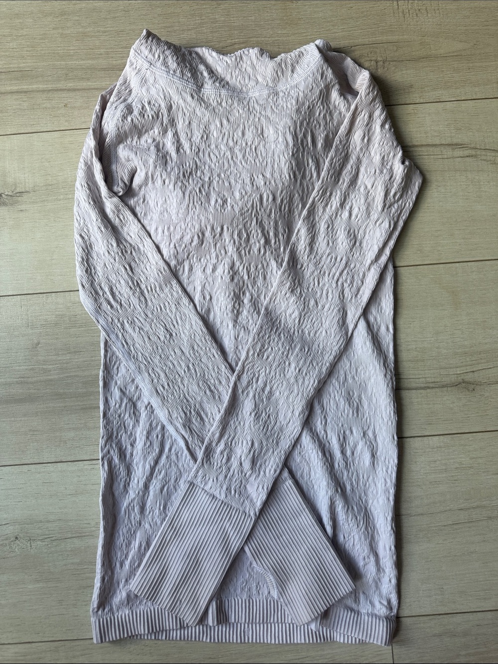 Lululemon white Light Mauve Textured Long Sleeve Top
